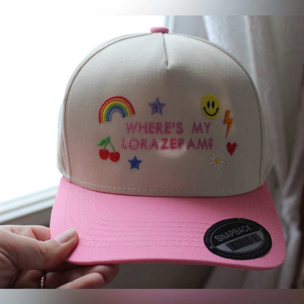 Pink and Cream Snapback Hat